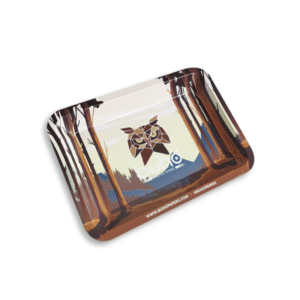 BANDEJA PEQUEÑA BUHO BOSQUE OCASO 18X14